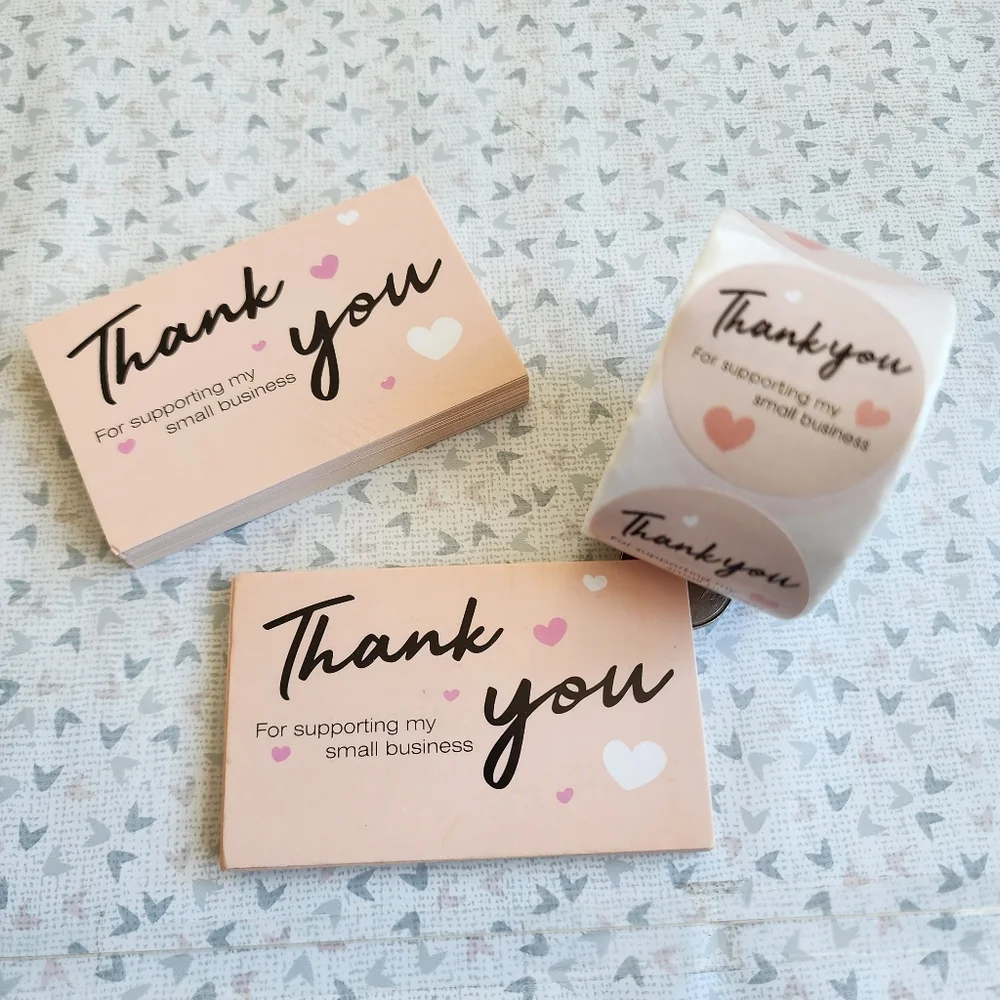 300 Pc Thank you Cards and Stickers